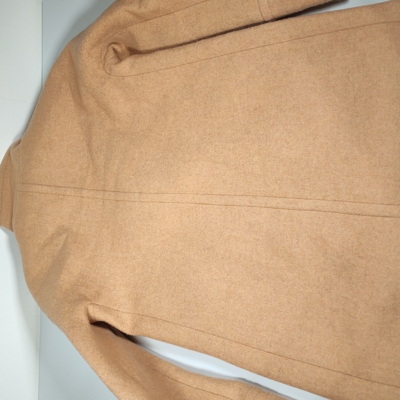 J. Crew City Coat Wool High Collar Long Winter Coat Tan Brown 2 - Picture 11 of 16